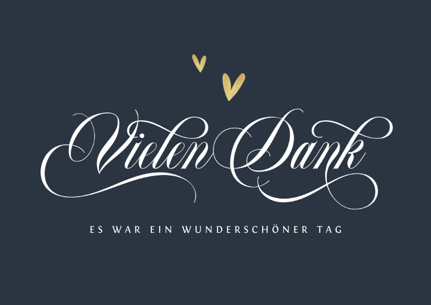 Hochzeitskarten - Dankeskarte Hochzeit Schreibschrift