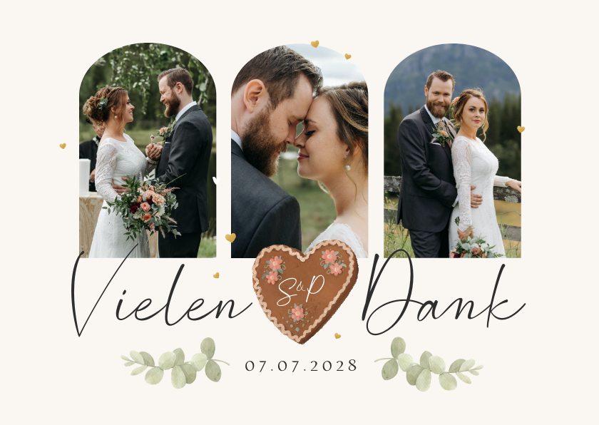 Dankeskarte Trachtenhochzeit Bilderreihe - Hochzeitskarten Hochzeitskarten - Dankeskarte Trachtenhochzeit Bilderreihe