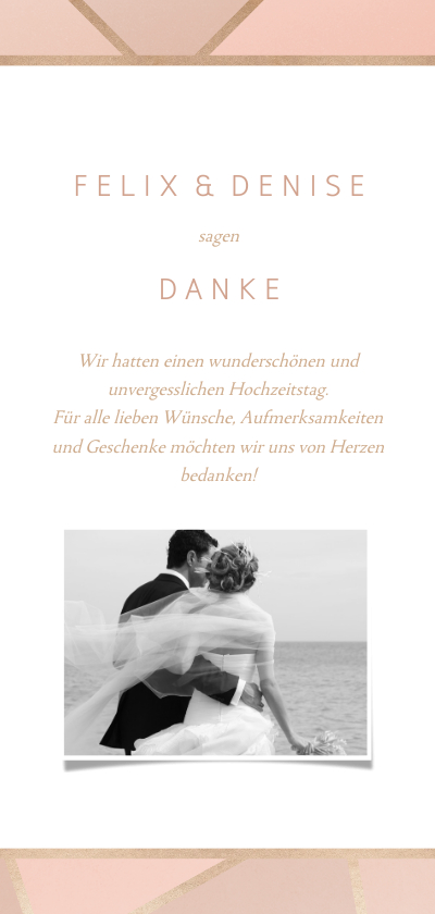 Hochzeitskarten - Dankeskarte zur Hochzeit geometrisch