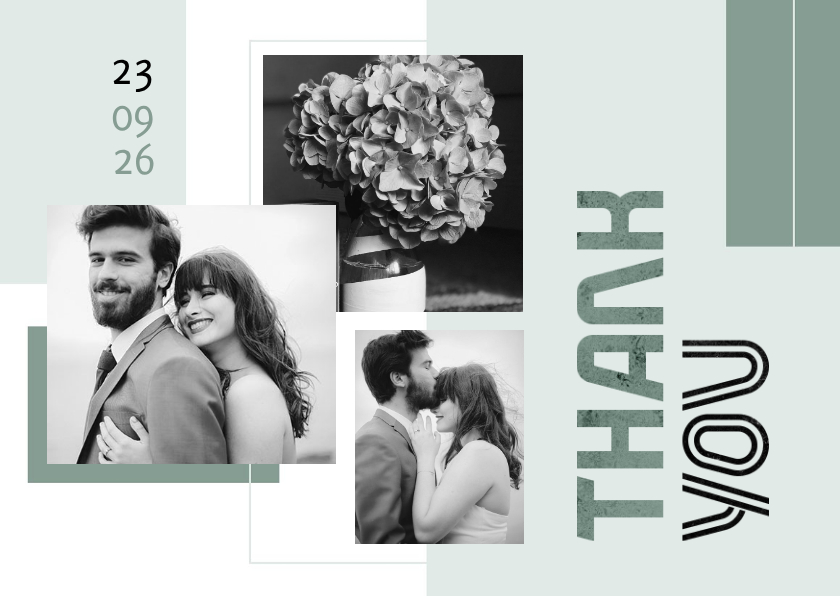 Hochzeitskarten - Danksagung Hochzeit Design abstrakt Fotocollage 