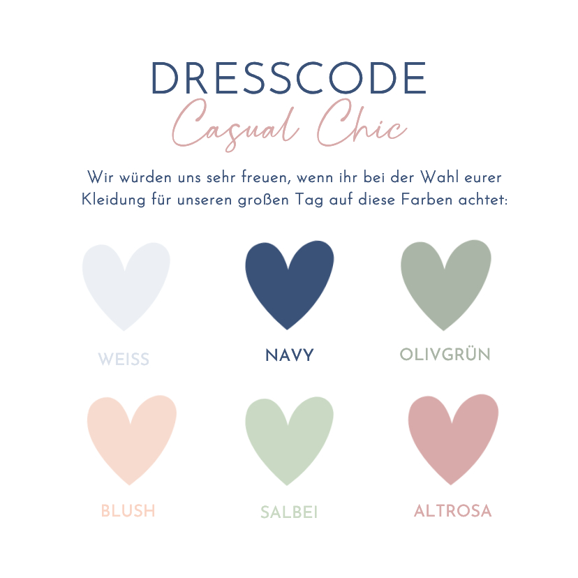 Dresscode Hochzeitskarte Kleiderordnung Farben - Hochzeitskarten Hochzeitskarten - Dresscode Hochzeitskarte Kleiderordnung Farben