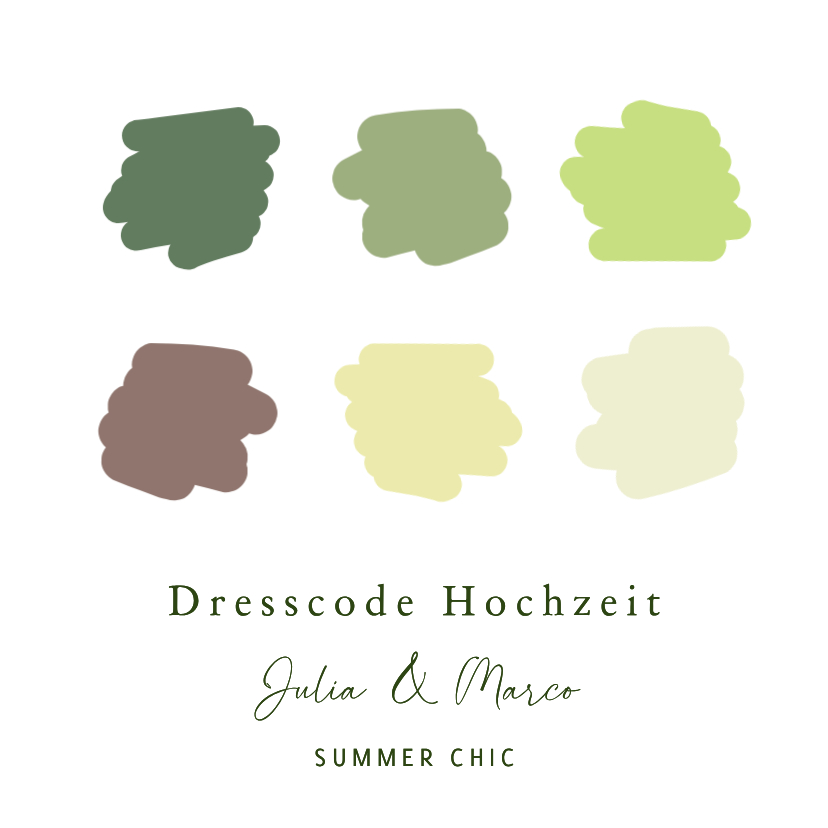 Hochzeitskarten - Dresscodekarte Summer Chic Sommerhochzeit Farbwahl