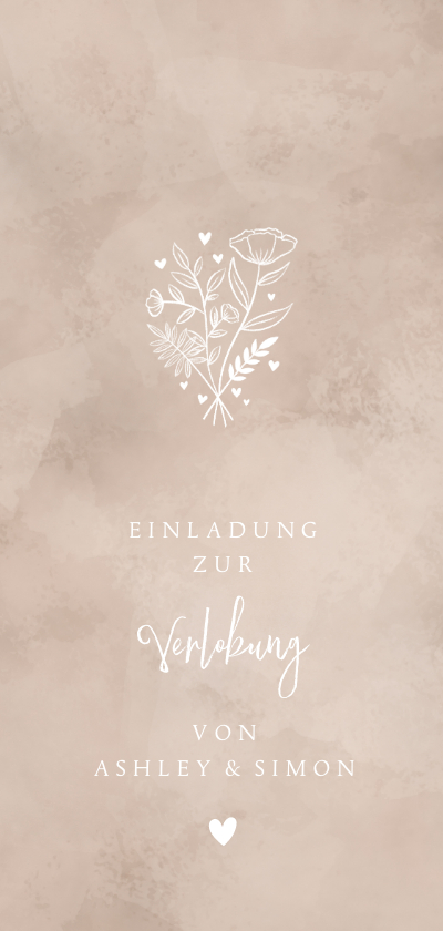 Hochzeitskarten - Einladung Verlobungsfeier altrosa Aquarell