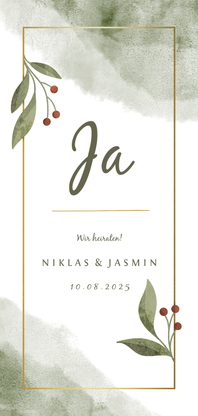 Hochzeitskarten - Einladung zur Hochzeit Aquarell & Zweige