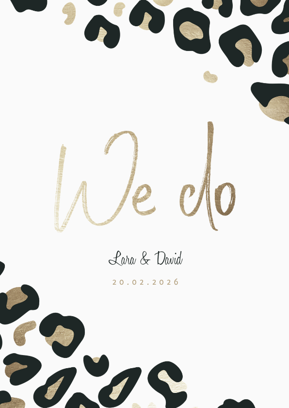 Hochzeitskarten - Einladungskarte Hochzeit Leopardenmuster Foto innen