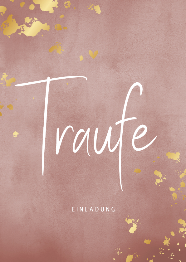 Einladungskarte 'Traufe' Aquarell & Goldtupfen - Hochzeitskarten Hochzeitskarten - Einladungskarte 'Traufe' Aquarell & Goldtupfen