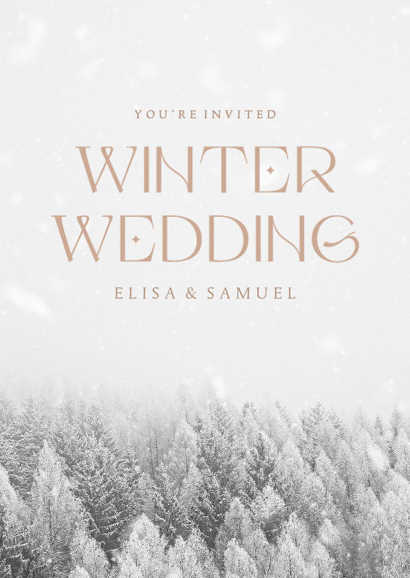 Hochzeitskarten - Einladungskarte Winterhochzeit Winterwald