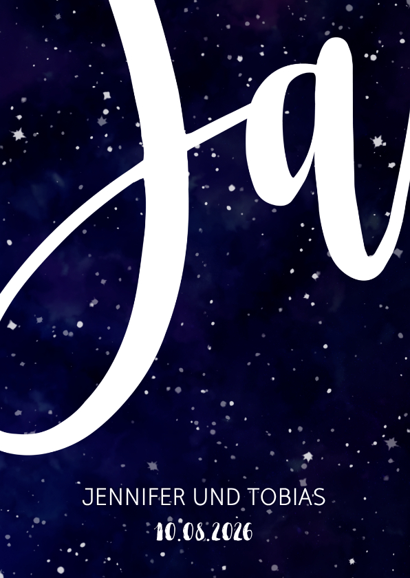 Einladungskarte zur Hochzeit im Galaxy Design - Hochzeitskarten Hochzeitskarten - Einladungskarte zur Hochzeit im Galaxy Design