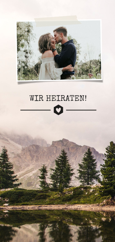 Einladungskarte zur Hochzeit Landschaft & eigenes Foto - Hochzeitskarten Hochzeitskarten - Einladungskarte zur Hochzeit Landschaft & eigenes Foto