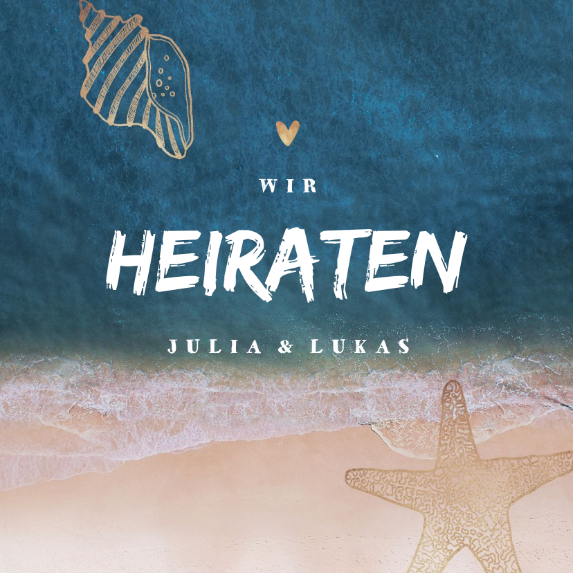 Hochzeitskarten - Einladungskarte zur Hochzeit Strandsommer