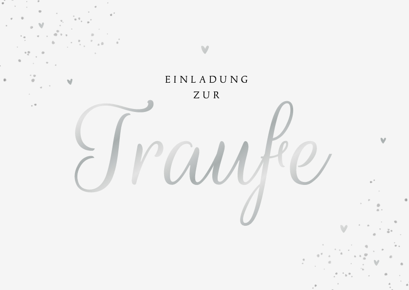 Einladungskarte zur Traufe Silberschrift - Hochzeitskarten Hochzeitskarten - Einladungskarte zur Traufe Silberschrift