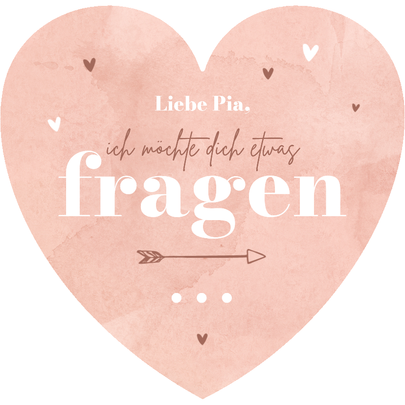 Hochzeitskarten - Herzkarte Brautjungfer fragen Hochzeit rosa Aquarell