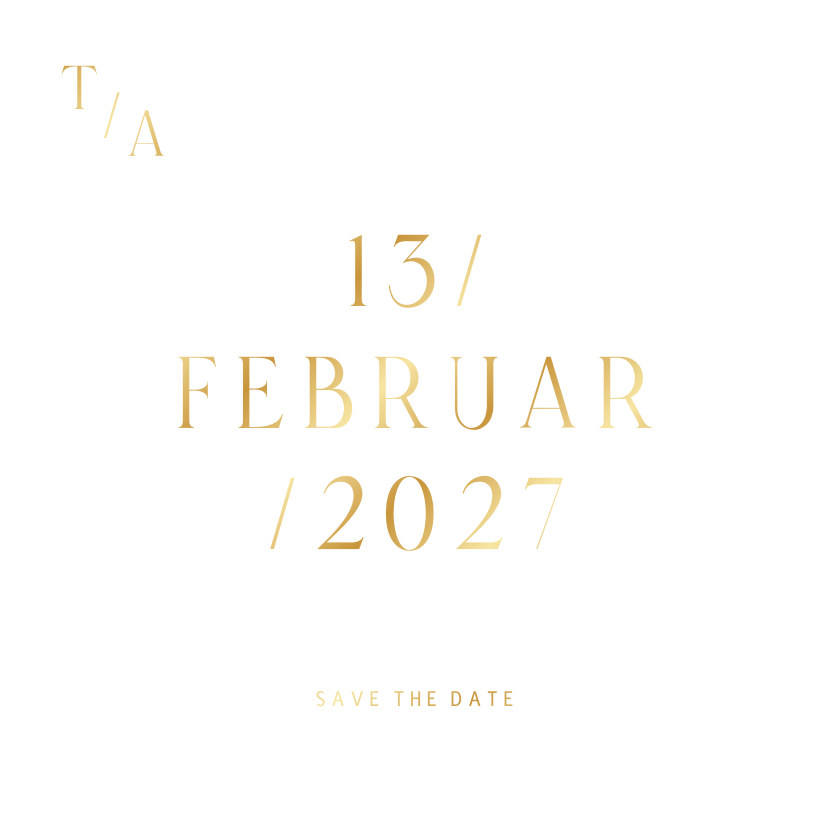 Hochzeitskarten - Hochzeit Save-the-Date-Karte Goldschrift minimalistisch