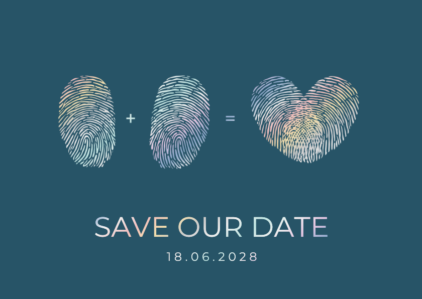 Hochzeitskarten - Hochzeits-Save-the-Date-Karte Fingerabdrücke Herz