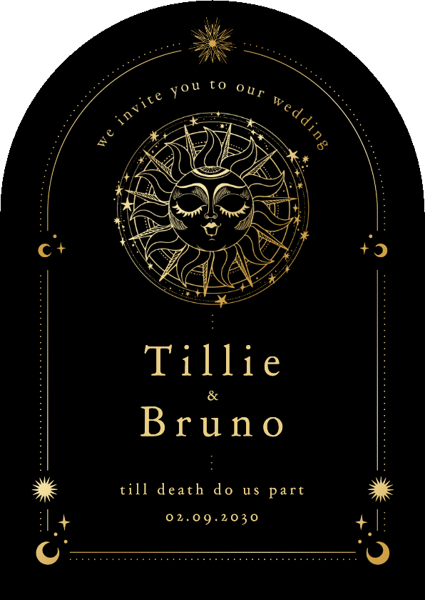 Hochzeitseinladung Bogenform Tattoo Sonne Astrologie - Hochzeitskarten Hochzeitskarten - Hochzeitseinladung Bogenform Tattoo Sonne Astrologie