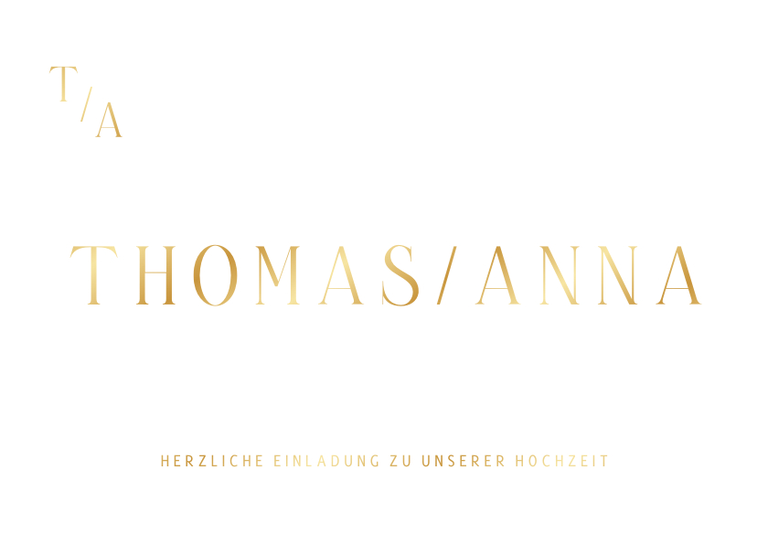 Hochzeitskarten - Hochzeitseinladung Goldschrift minimalistisch