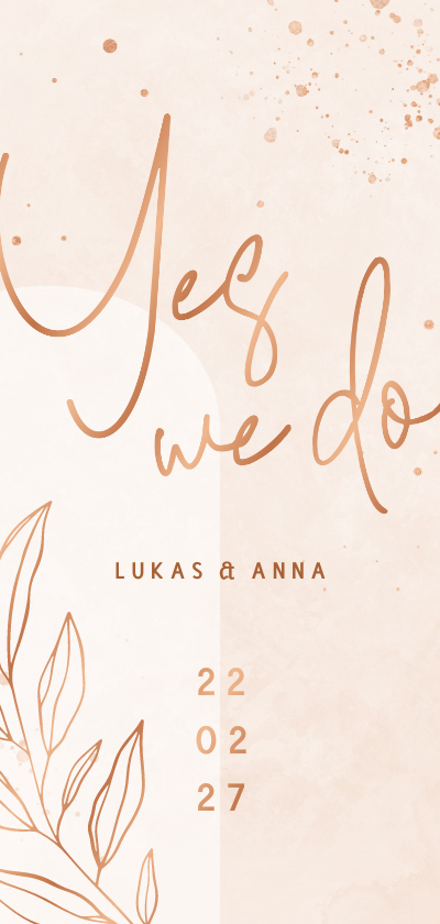 Hochzeitseinladung rosé filigraner Zweig - Hochzeitskarten Hochzeitskarten - Hochzeitseinladung rosé filigraner Zweig