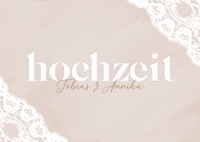 Hochzeitskarten - Hochzeitseinladung Spitzendekor