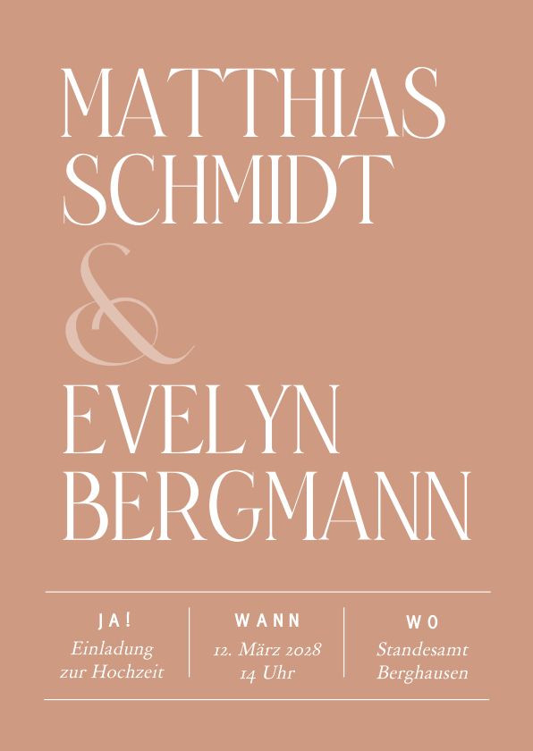 Hochzeitseinladung typografisch - Hochzeitskarten Hochzeitskarten - Hochzeitseinladung typografisch