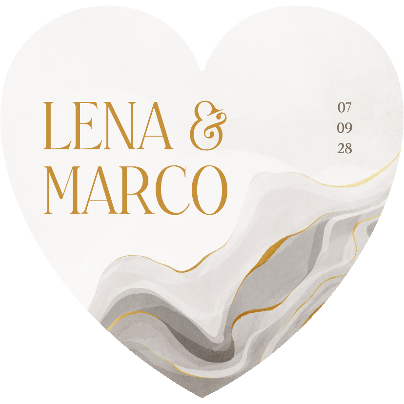 Hochzeitskarte Herzform Marmor und Gold - Hochzeitskarten Hochzeitskarten - Hochzeitskarte Herzform Marmor und Gold