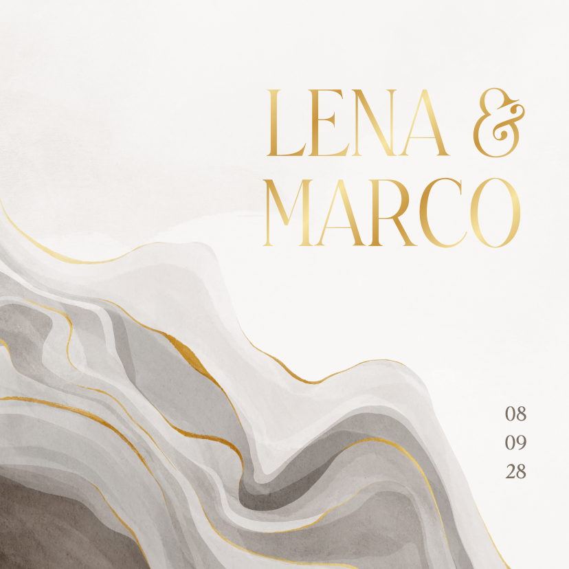 Hochzeitskarte Marmor und Gold - Hochzeitskarten Hochzeitskarten - Hochzeitskarte Marmor und Gold