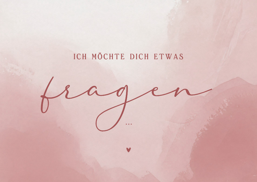 Hochzeitskarten - Hochzeitskarte Trauzeuge fragen Wasserfarbe Altrosa