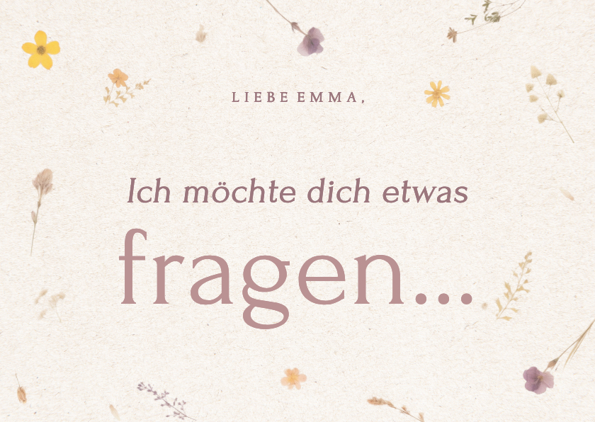 Hochzeitskarte Trauzeugin fragen Papier gepressten Blumen - Hochzeitskarten Hochzeitskarten - Hochzeitskarte Trauzeugin fragen Papier gepressten Blumen