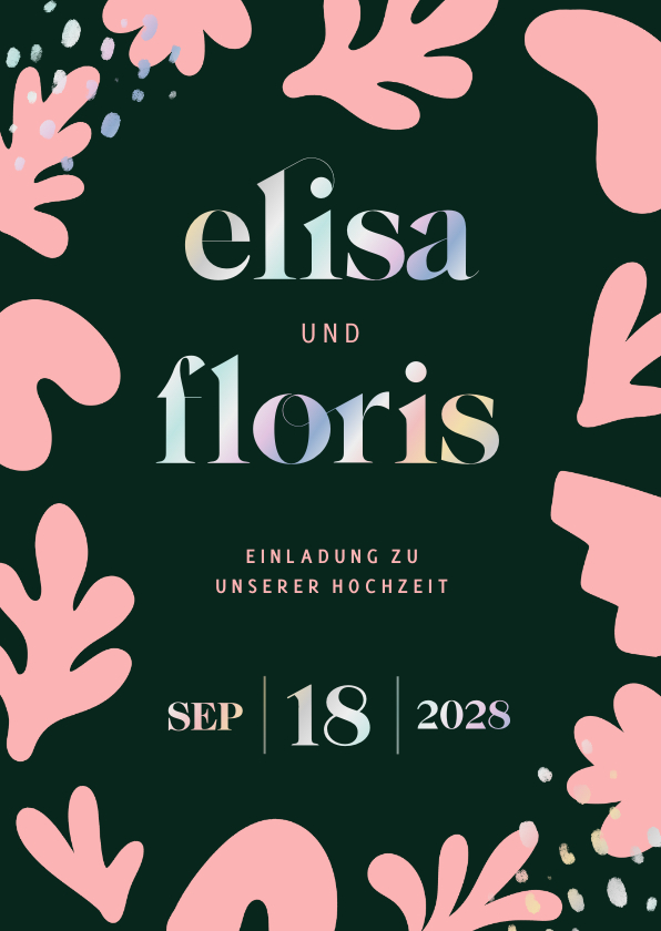 Hochzeitskarten - Hochzeitskarten-Einladung abstrakte Blumen