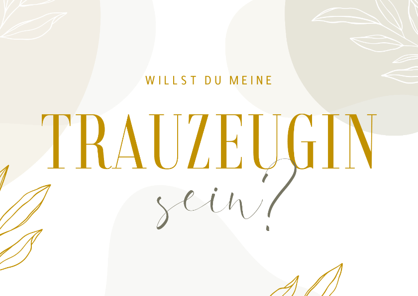 Hochzeitskarten - Karte Hochzeit 'Willst du meine Trauzeugin sein?' abstrakt