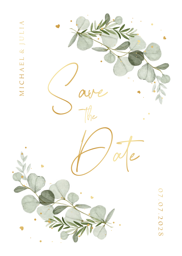 Hochzeitskarten - Karte Save-the-Date Hochzeit Aquarellzweige