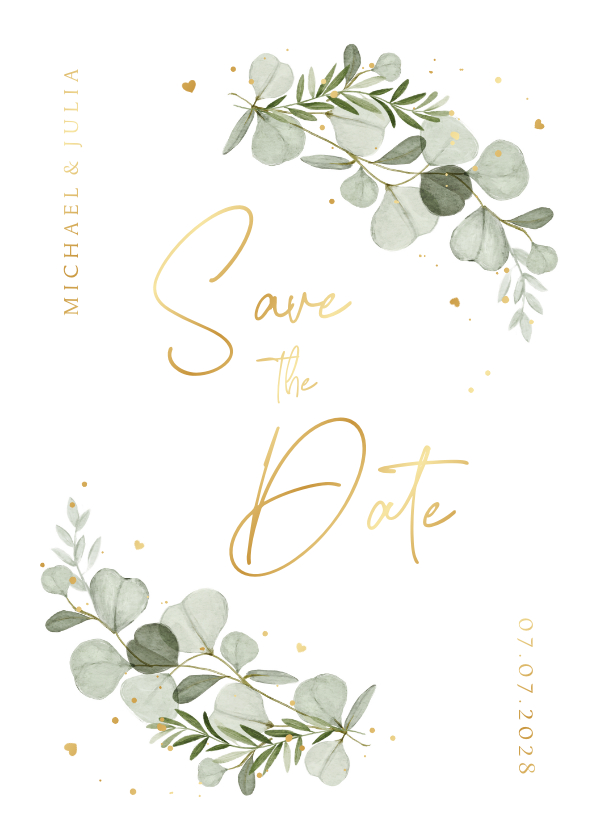 Karte Save-the-Date Hochzeit Aquarellzweige - Hochzeitskarten Hochzeitskarten - Karte Save-the-Date Hochzeit Aquarellzweige
