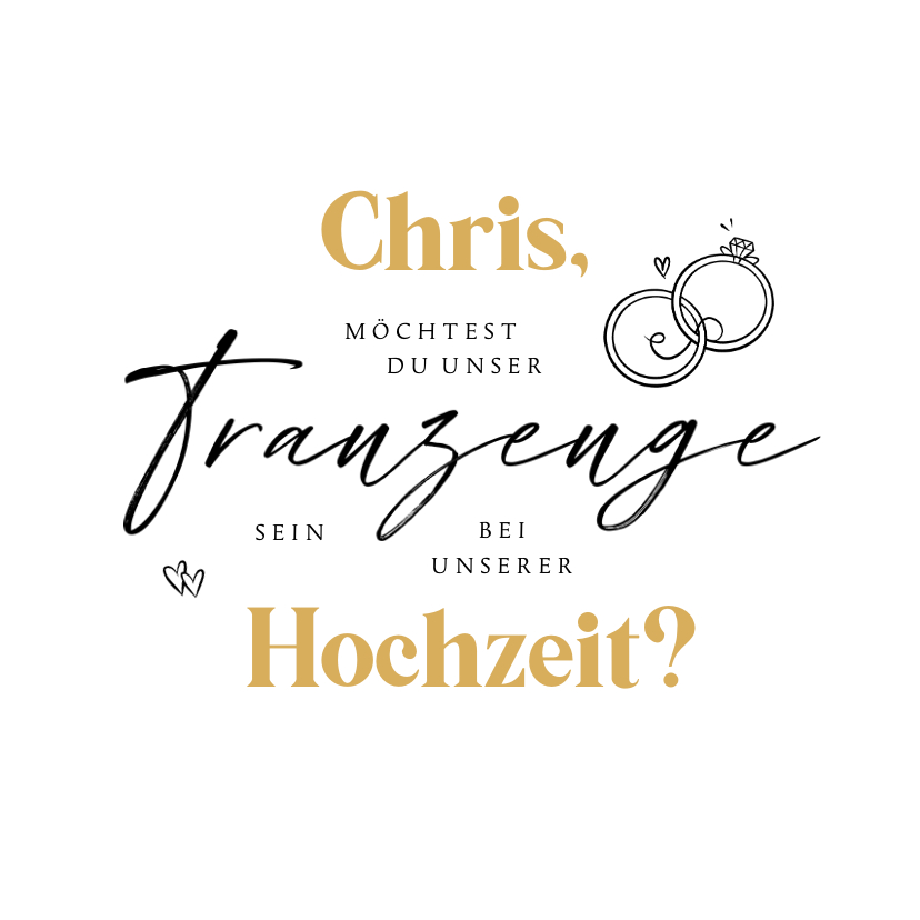 Hochzeitskarten - Karte Trauzeuge Eheringe