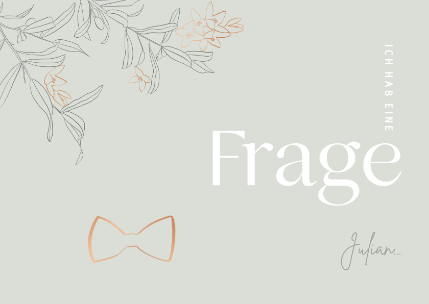 Hochzeitskarten - Karte Trauzeuge fragen Blüten & Fliege