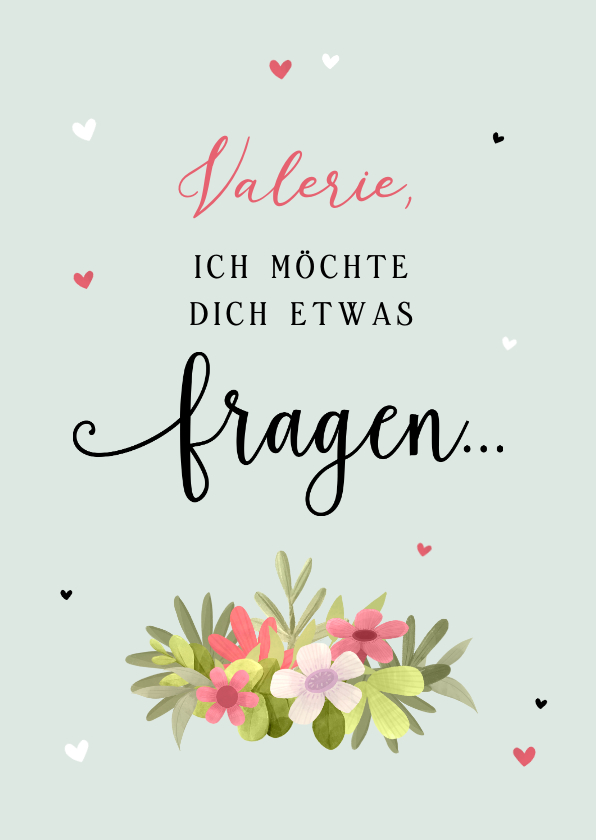 Hochzeitskarten - Karte Trauzeugin fragen Blumen Vintagelook