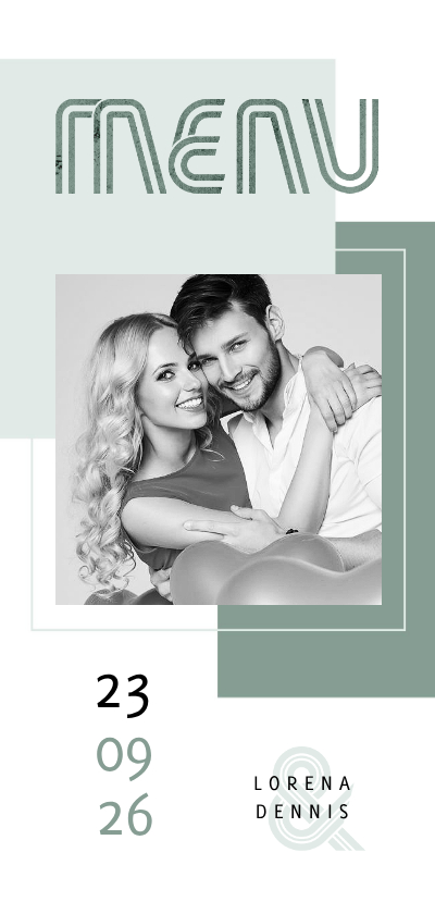 Hochzeitskarten - Menükarte Hochzeit Design abstrakt eigenes Foto