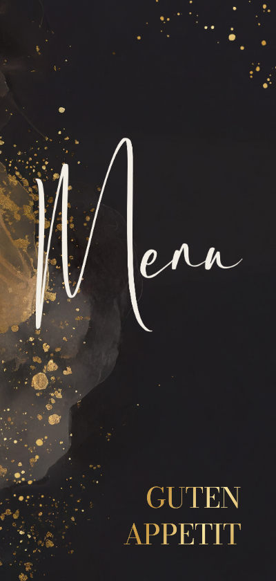 Menükarte Hochzeit Wasserfarbe Grau und Gold - Hochzeitskarten Hochzeitskarten - Menükarte Hochzeit Wasserfarbe Grau und Gold