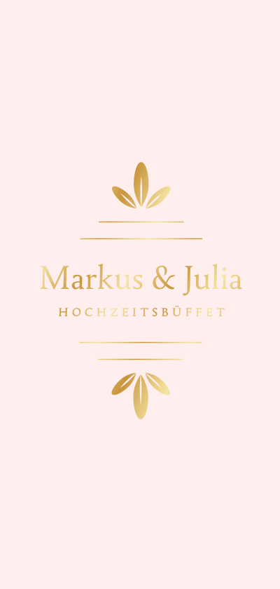 Hochzeitskarten - Menükarte Hochzeitsbüffet Goldornamente