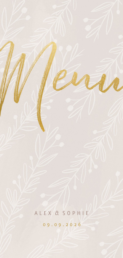 Menükarte zur Hochzeitsfeier feine Zweige - Hochzeitskarten Hochzeitskarten - Menükarte zur Hochzeitsfeier feine Zweige