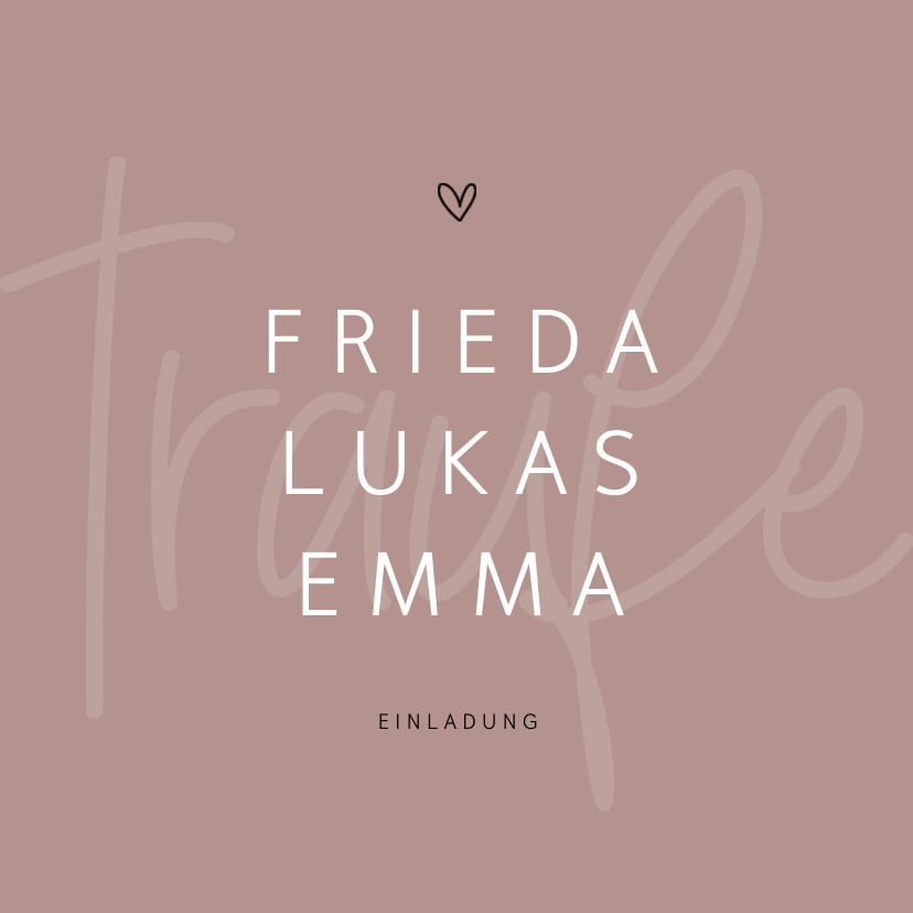 Hochzeitskarten - Minimalistische Einladung 'Traufe' Foto innen