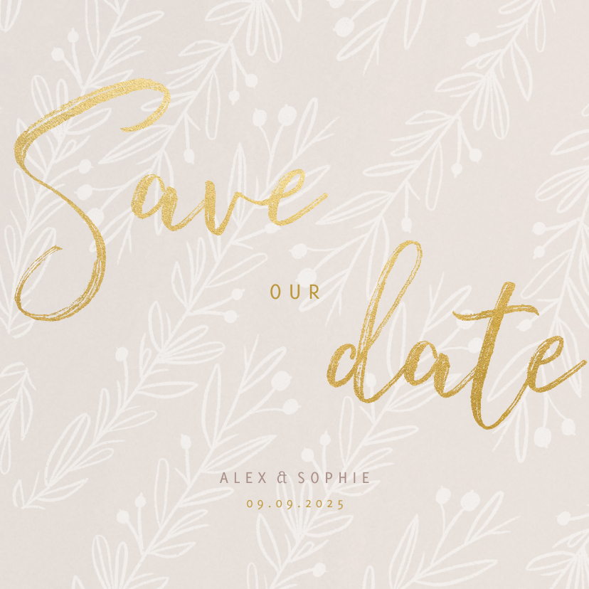 Hochzeitskarten - Save-our-Date-Karte zur Hochzeit feine Zweige