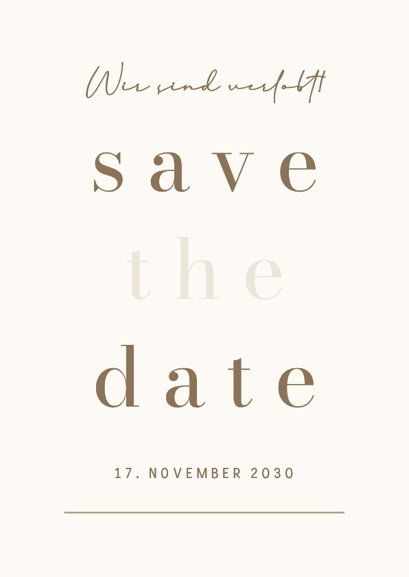 Save the Date Hochzeit minimalistisch Beige - Hochzeitskarten Hochzeitskarten - Save the Date Hochzeit minimalistisch Beige