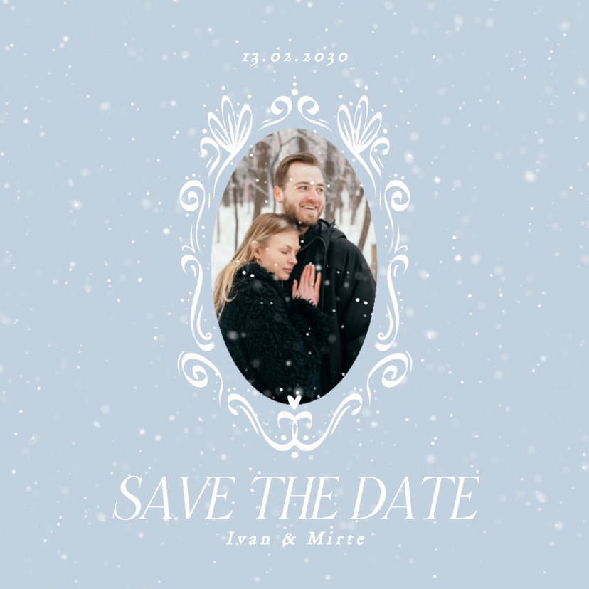 Hochzeitskarten - Save-the-Date Hochzeitskarte Schneeflocken Winter Foto
