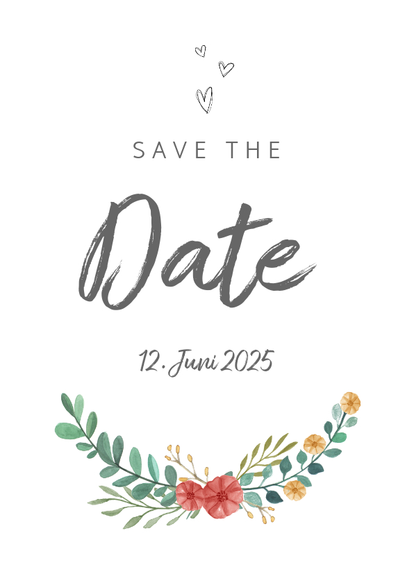 Hochzeitskarten - Save-the-Date-Karte Blumenornamente