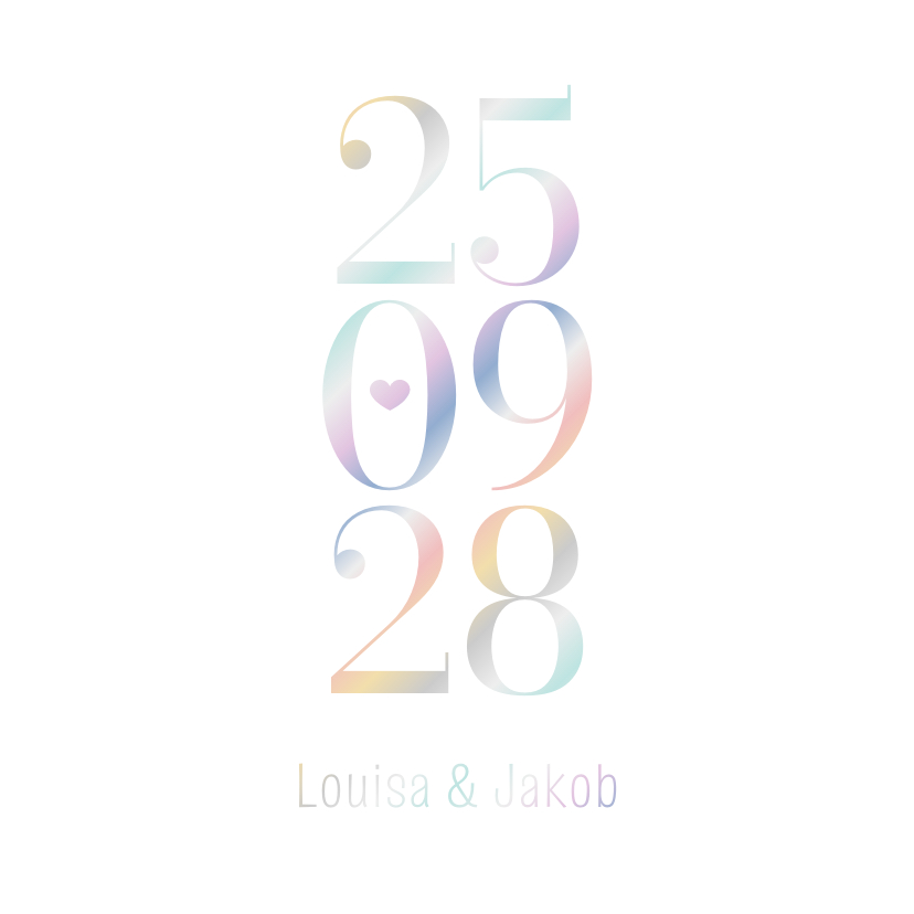 Hochzeitskarten - Save-the-Date-Karte Datum holografisch