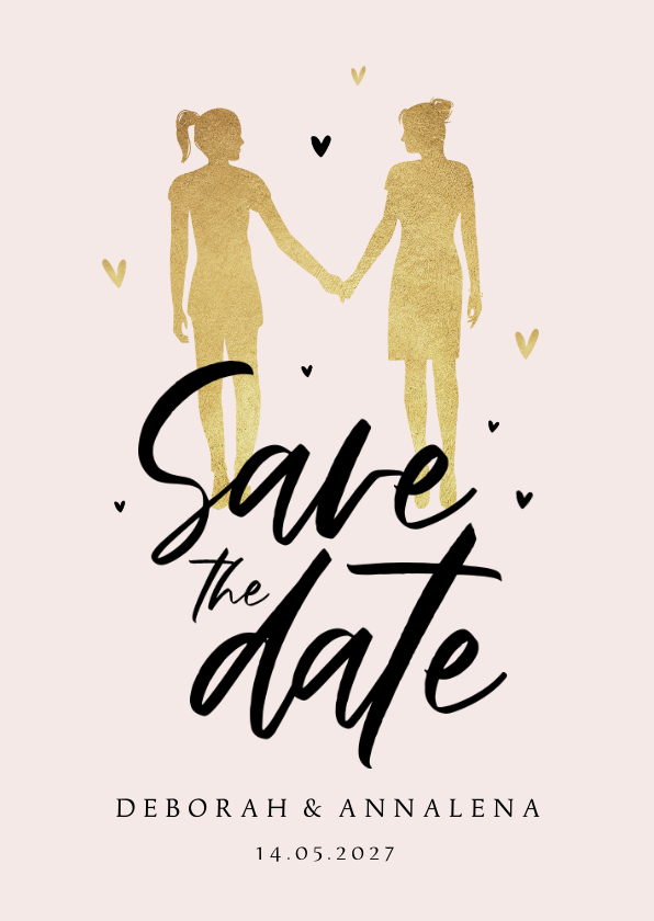 Hochzeitskarten - Save-the-Date-Karte Frauen in Silhouette