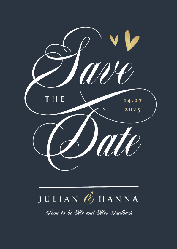 Save-the-Date-Karte Hochzeit Schreibschrift