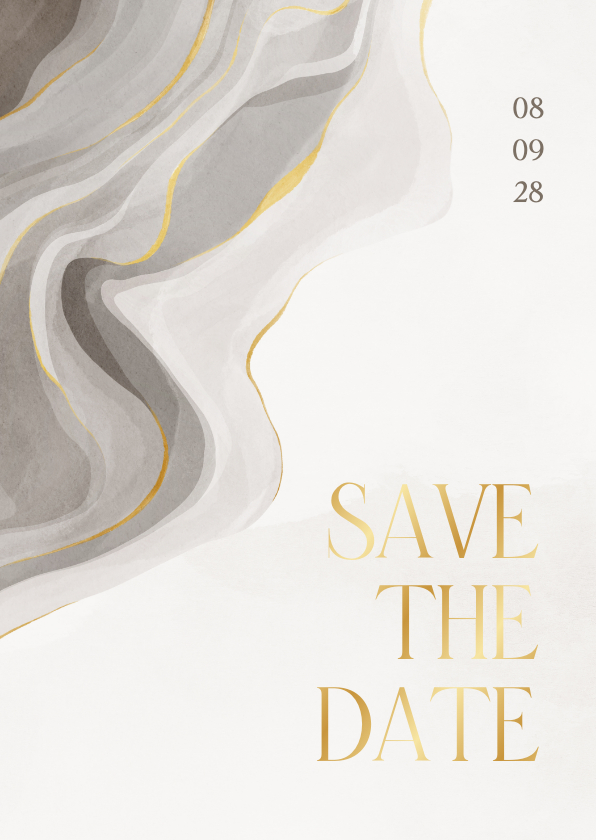 Save-the-Date-Karte Marmor und Gold - Hochzeitskarten Hochzeitskarten - Save-the-Date-Karte Marmor und Gold