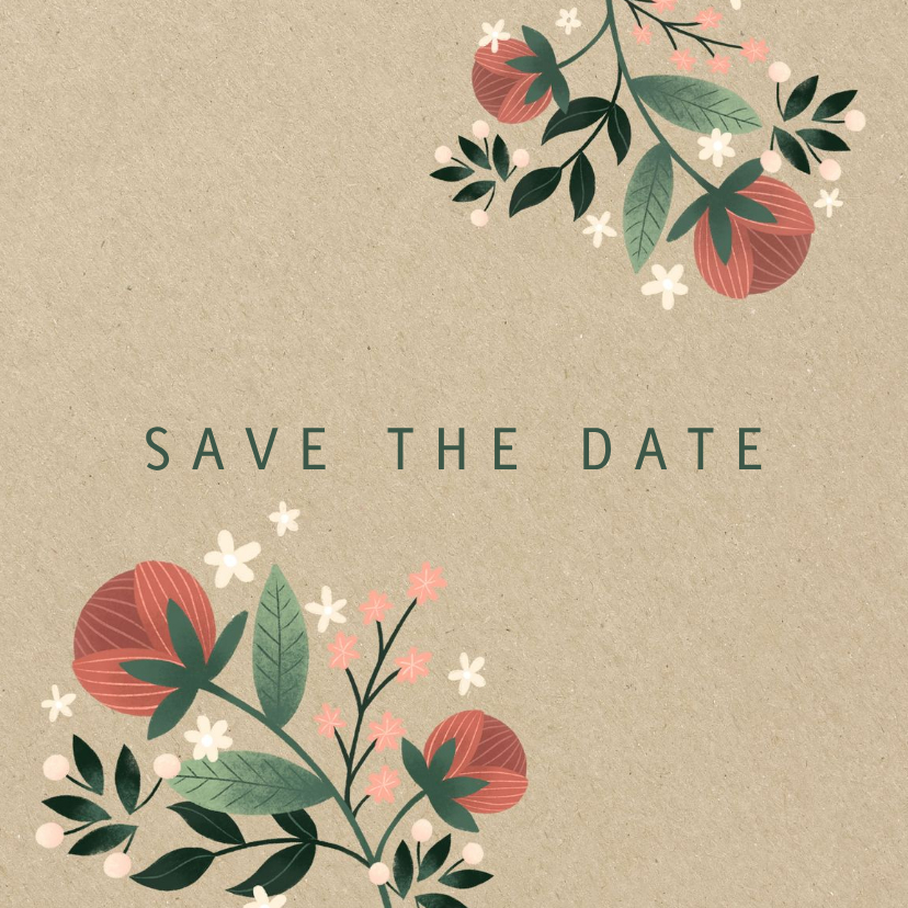 Save-the-Date-Karte mit eigenem Foto im botanischen Look - Hochzeitskarten Hochzeitskarten - Save-the-Date-Karte mit eigenem Foto im botanischen Look