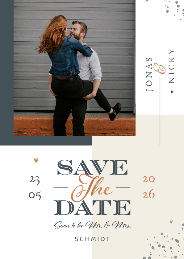 Hochzeitskarten - Save-the-Date-Karte mit Foto grafisch