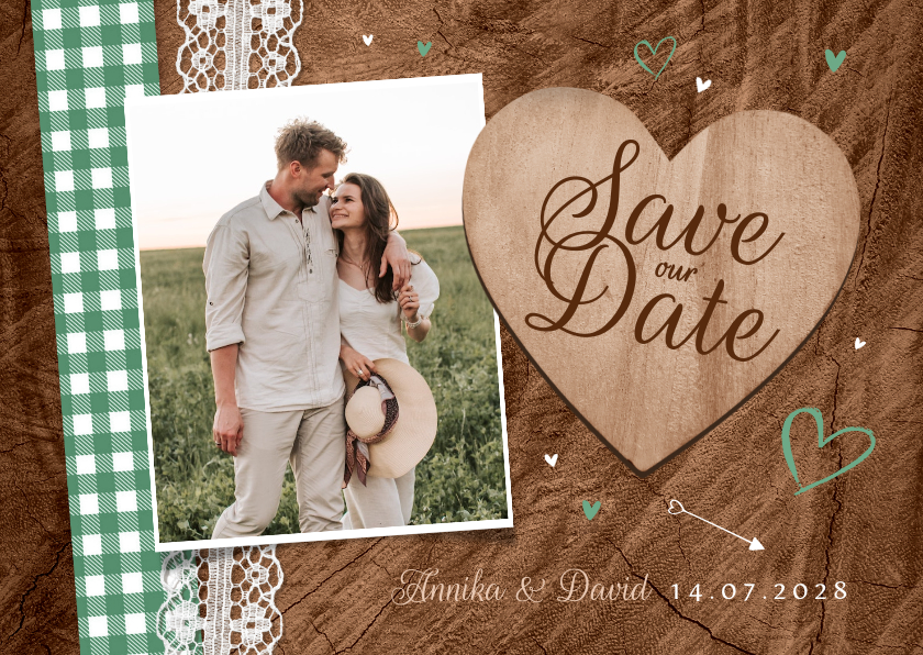 Hochzeitskarten - Save-the-Date-Karte Trachtenlook